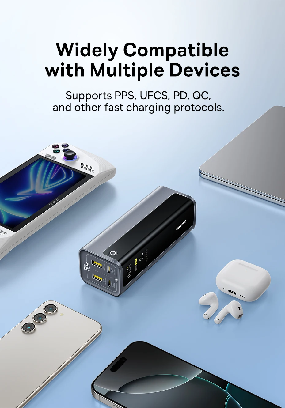 Baseus PD 145W 20800mAh Power Bank Fast Charge Portable External Battery PowerBank for iPhone 16 Samsung S25 Ultra Macbook iPad