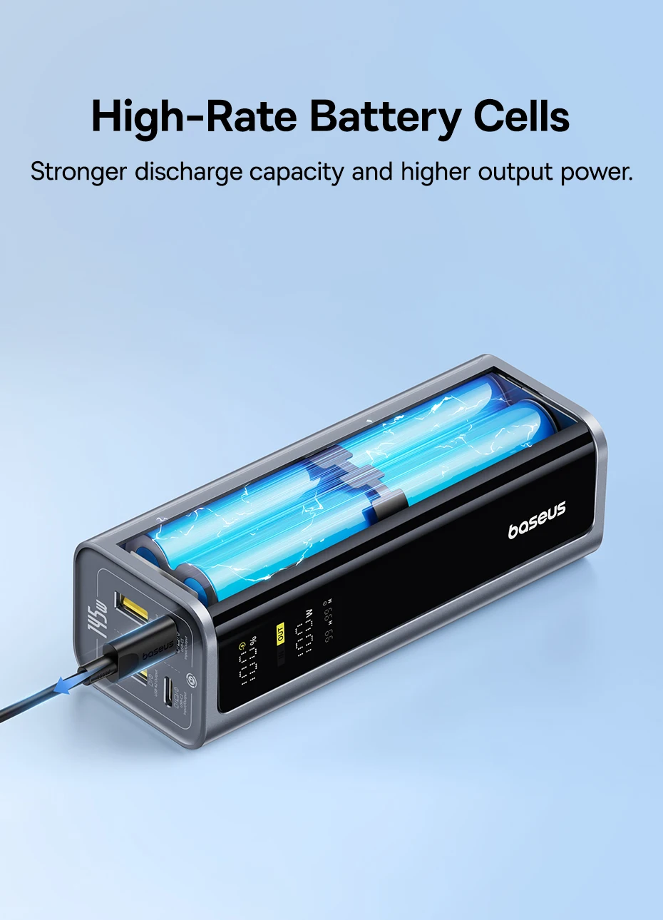 Baseus PD 145W 20800mAh Power Bank Fast Charge Portable External Battery PowerBank for iPhone 16 Samsung S25 Ultra Macbook iPad