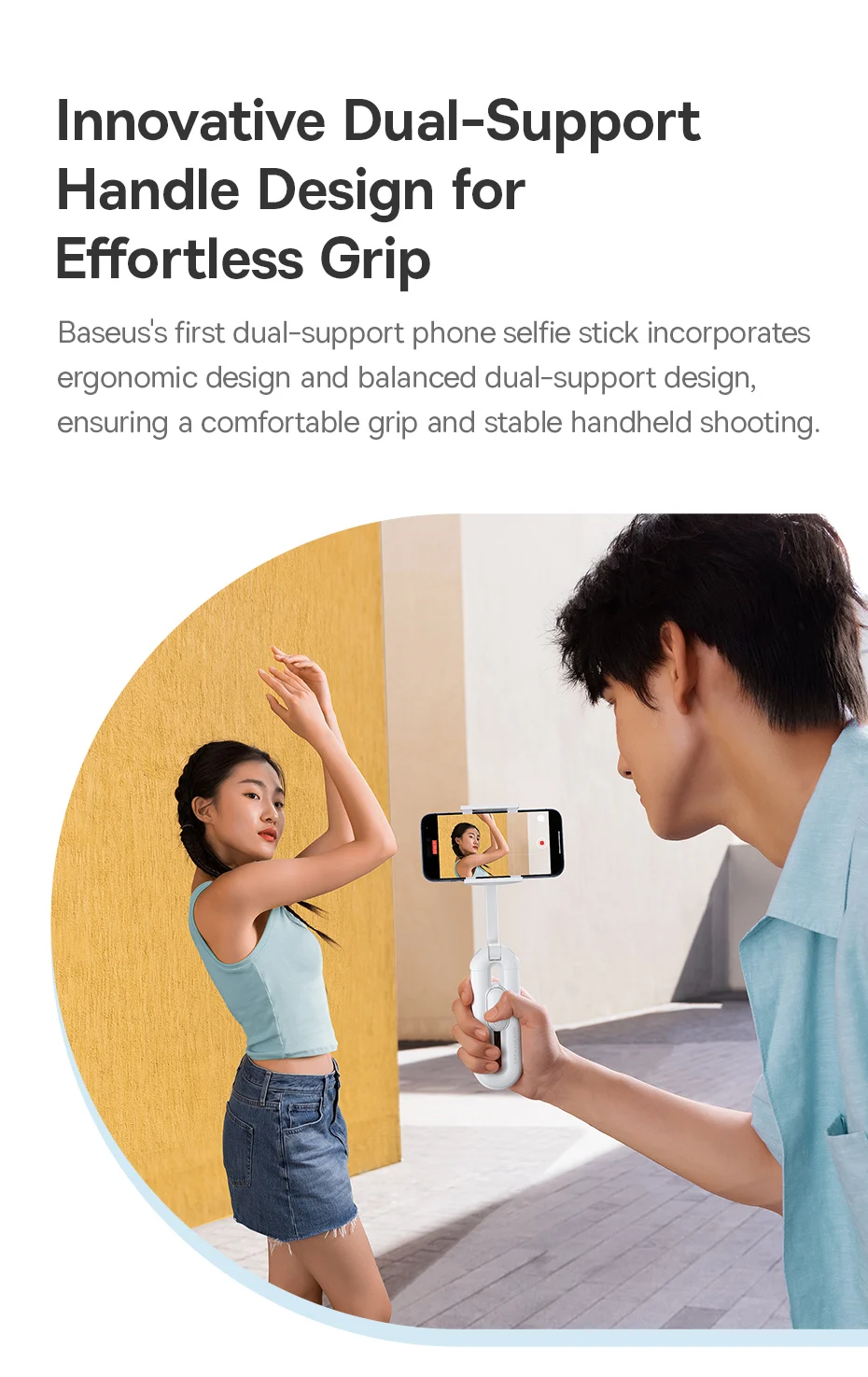Baseus Phone Selfie Stick Magnetic Bluetooth Wireless Gimbal Stabilizer Holder for iPhone 16 Pro Vlog Live Shooting Phone Stand