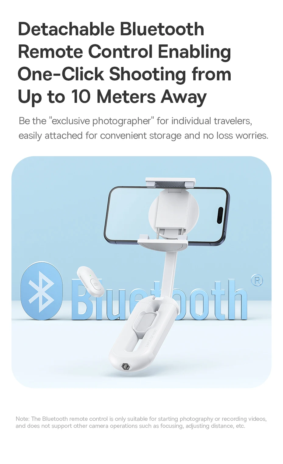 Baseus Phone Selfie Stick Magnetic Bluetooth Wireless Gimbal Stabilizer Holder for iPhone 16 Pro Vlog Live Shooting Phone Stand