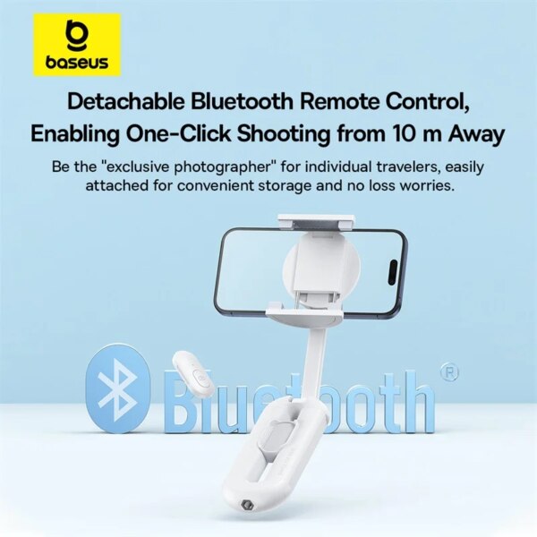 Baseus TechShot Dual-Support Phone Selfie Stick with Magnetic Clamp & Bluetooth Remote - Image 5