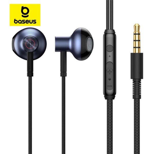Baseus Encok 3.5mm Wired Earphone H19 with 6D Surround Sound, ECM Microphone, and Comfort Fit