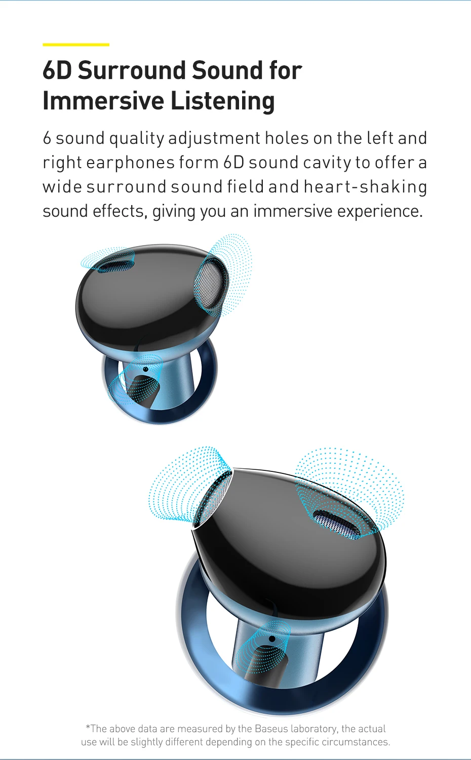 Baseus H19 Wired Earphones 6D Stereo Bass Headphone In-Ear 3.5mm Headset with MIC for Xiaomi Samsung Phones