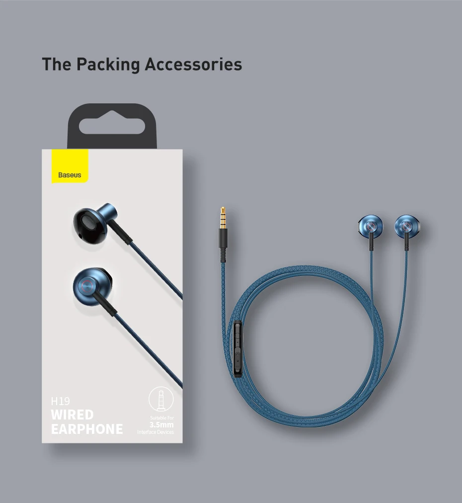 Baseus Bass Sound Earphone In-Ear Sport Earphones with mic for xiaomi iPhone 6 Samsung Headset fone de ouvido auriculares MP3