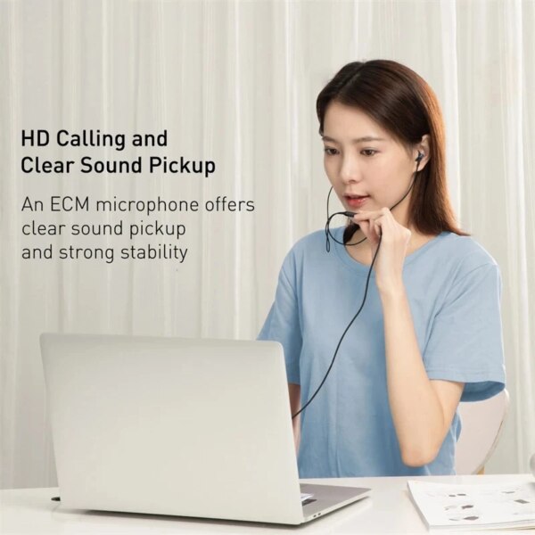 Baseus Encok H19 3.5mm Wired Earphones with 6D Surround Sound, ECM Microphone - Image 4
