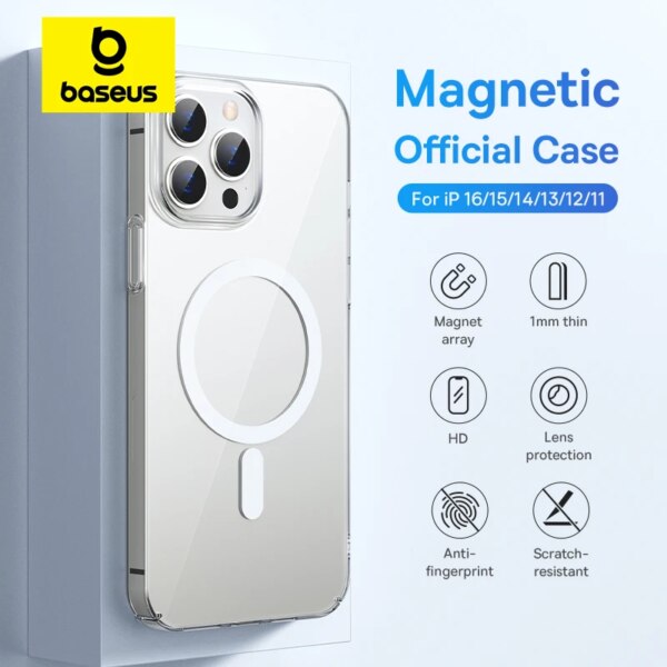 Baseus Crystal Pro Magnetic Phone Case for iPhone Series with MagSafe