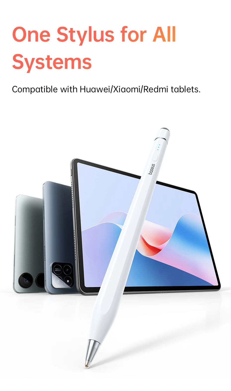 Baseus 2-in-1 Stylus Pen Universal For HUAWEI Xiaomi Wired Charging For HUAWEI MatePad Pro Air Redmi Pad 2 ‌Xiaomi Pad 7 6S Pro