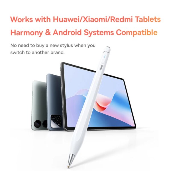 Baseus Wise Writing HN Universal Stylus Pen for Huawei/Xiaomi/Redmi Tablets - 2-in-1 Dual Tips, 22H Battery, Touch Control - Image 2