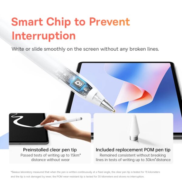 Baseus Wise Writing HN Universal Stylus Pen for Huawei/Xiaomi/Redmi Tablets - 2-in-1 Dual Tips, 22H Battery, Touch Control - Image 4