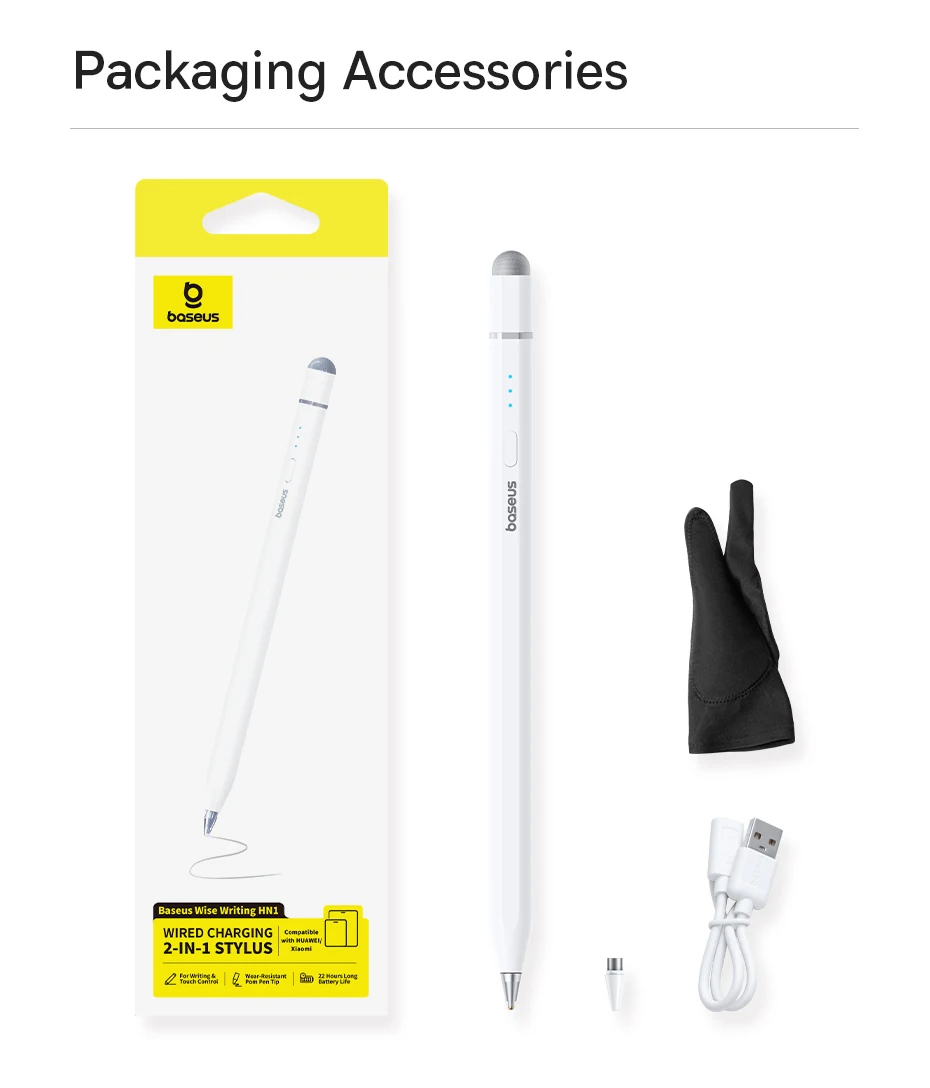 Baseus 2-in-1 Stylus Pen Universal For HUAWEI Xiaomi Wired Charging For HUAWEI MatePad Pro Air Redmi Pad 2 ‌Xiaomi Pad 7 6S Pro
