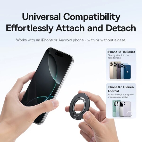 Baseus MagPro 3 Ultra Slim Magnetic Ring Phone Stand 22g 360° Adjustable - Image 5