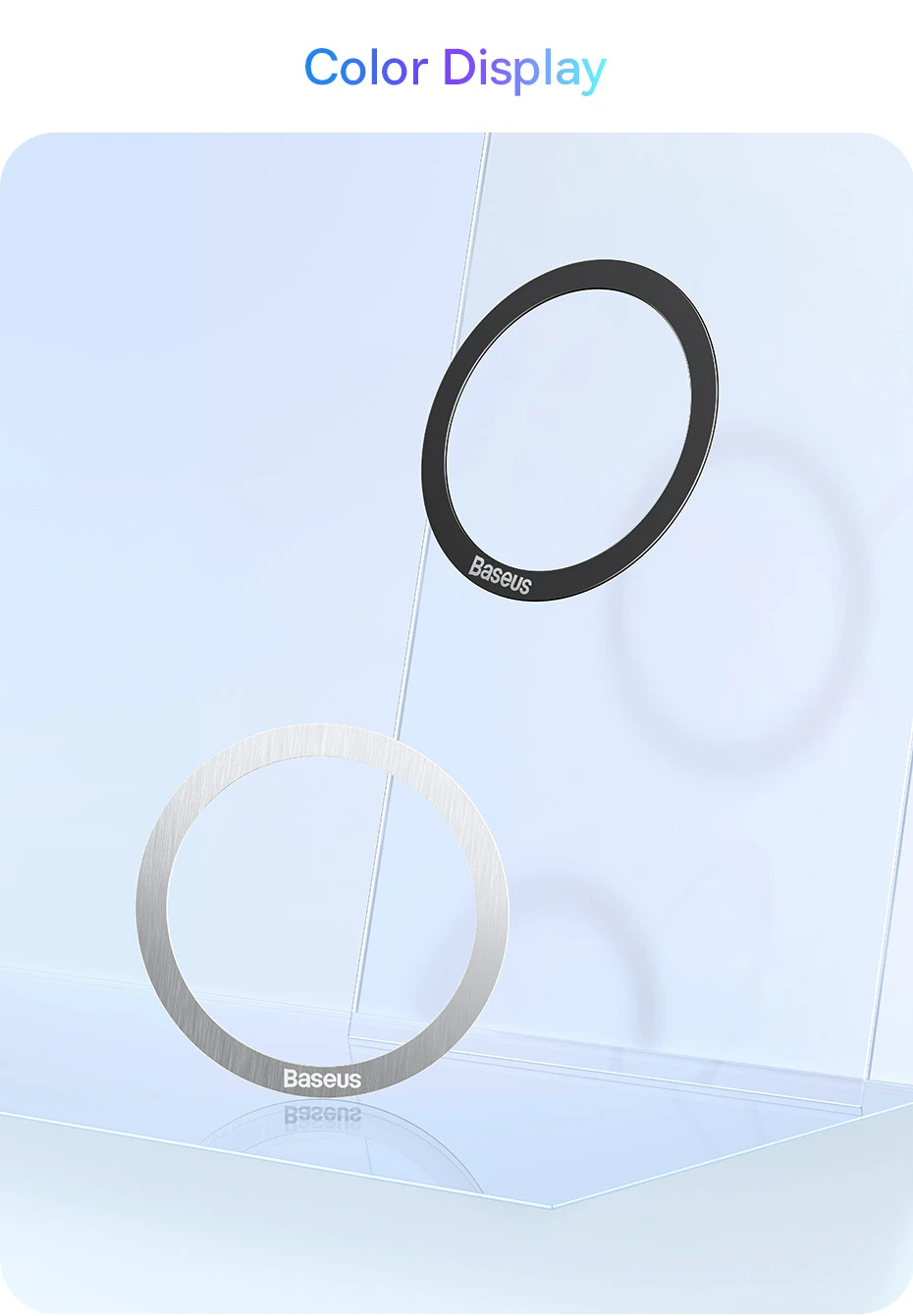 Baseus Magnetic Metal Plate Sticker Rings for Wireless Charger Phone Holder Iron Sheet for iPhone 16 15 14 Pro Max Charging Ring