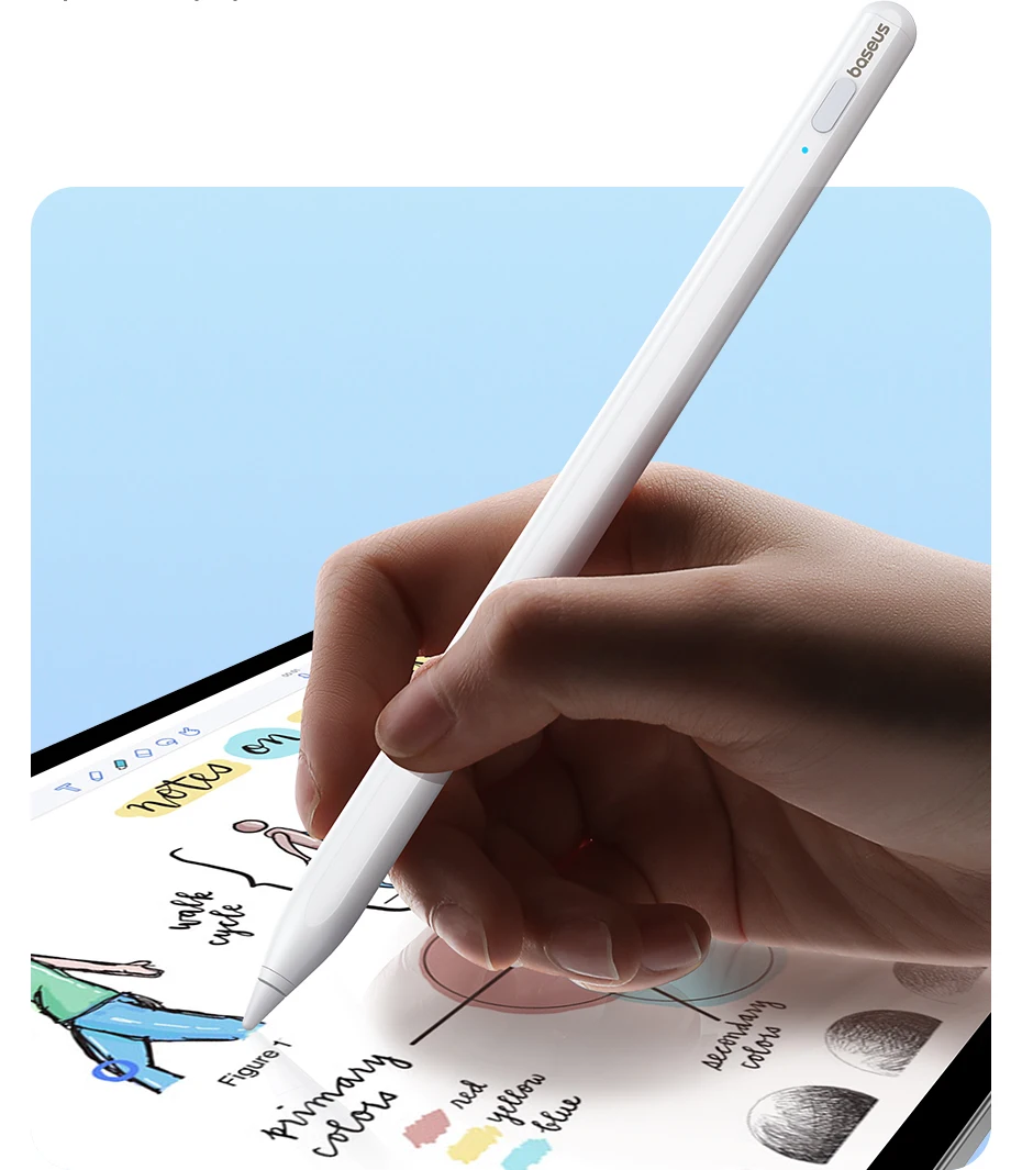 Baseus Bluetooth Stylus Pen Led Battery Palm Rejection Touch Pen For Apple Pencil Magnetic For iPad Pro Air 4 Air 5 2021-2024
