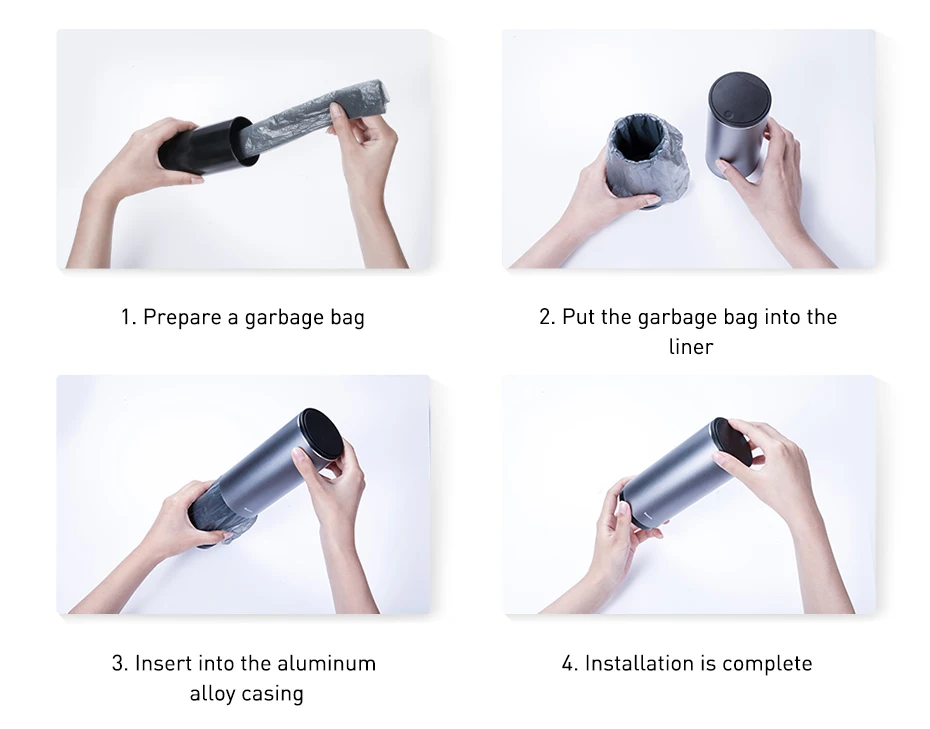 Baseus Alloy Car Trash Can Auto Organizer Storage Bag Car Garbage Bin Ashtray Dust Case Holder Auto Accessories
