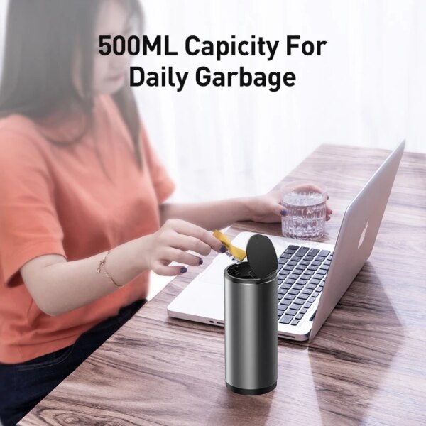 Baseus Aluminum Alloy Trash Can with Seamless Odor-Isolating Cover and Liner System - Image 3