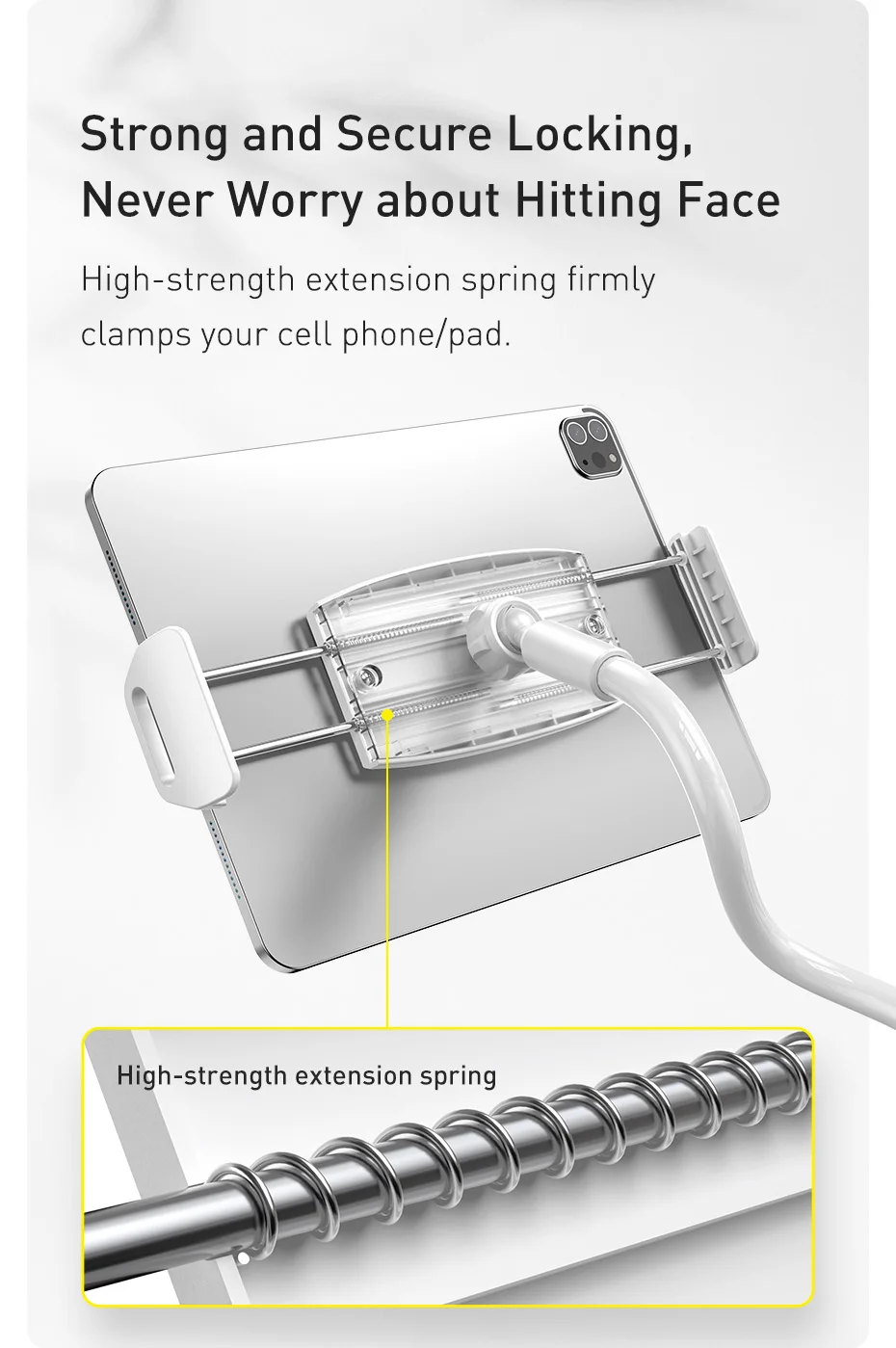 Baseus Mobile Phone Holder Lazy Tablet Stand for iPhone 16 15 14 Pro Max Bed Desktop Clip Long Arm Table Bracket for iPad Holder