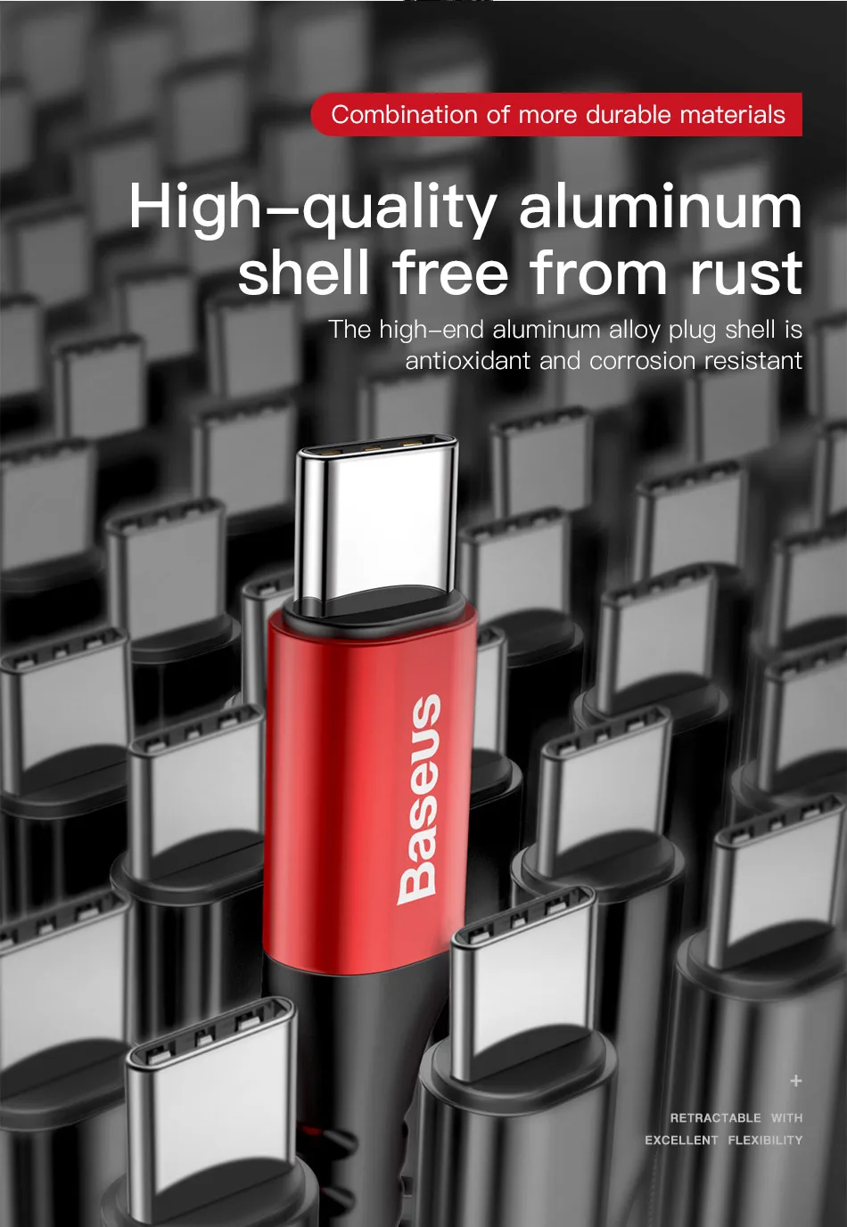 Baseus Spring USB Type C Cable for Xiaomi Mi 10 Huawei P50 Lite Samsung S23 2A USB C Fast Chagrge Cable Retractable Type C Cable