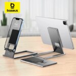 Baseus Foldable Metal Desktop Holder Phone Stand with Anti-Slip Grip for Phones and Tablets