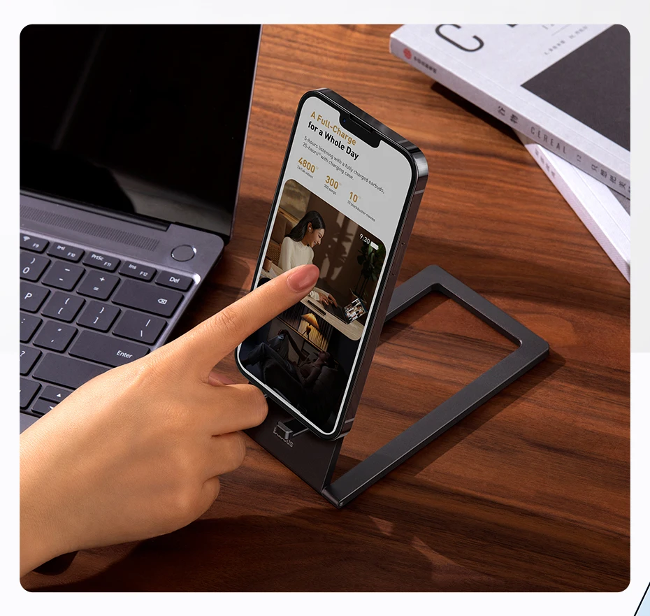 Baseus Metal Phone Stand Foldable Holder for iPhone 16 15 14 13 Pro Max Cellphone Desktop Stand Mobile Phone Accessories Holder