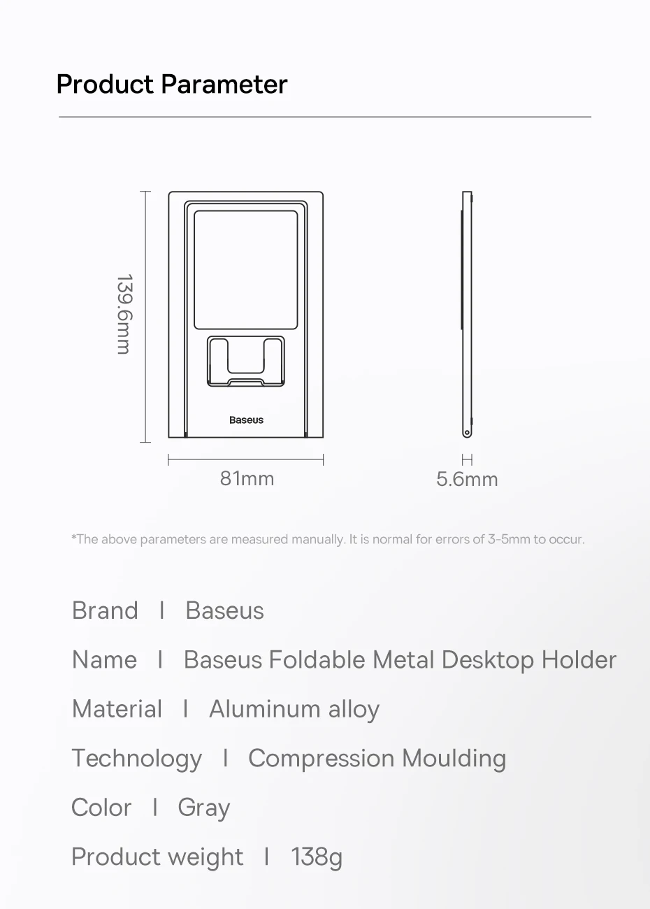 Baseus Metal Phone Stand Foldable Holder for iPhone 16 15 14 13 Pro Max Cellphone Desktop Stand Mobile Phone Accessories Holder
