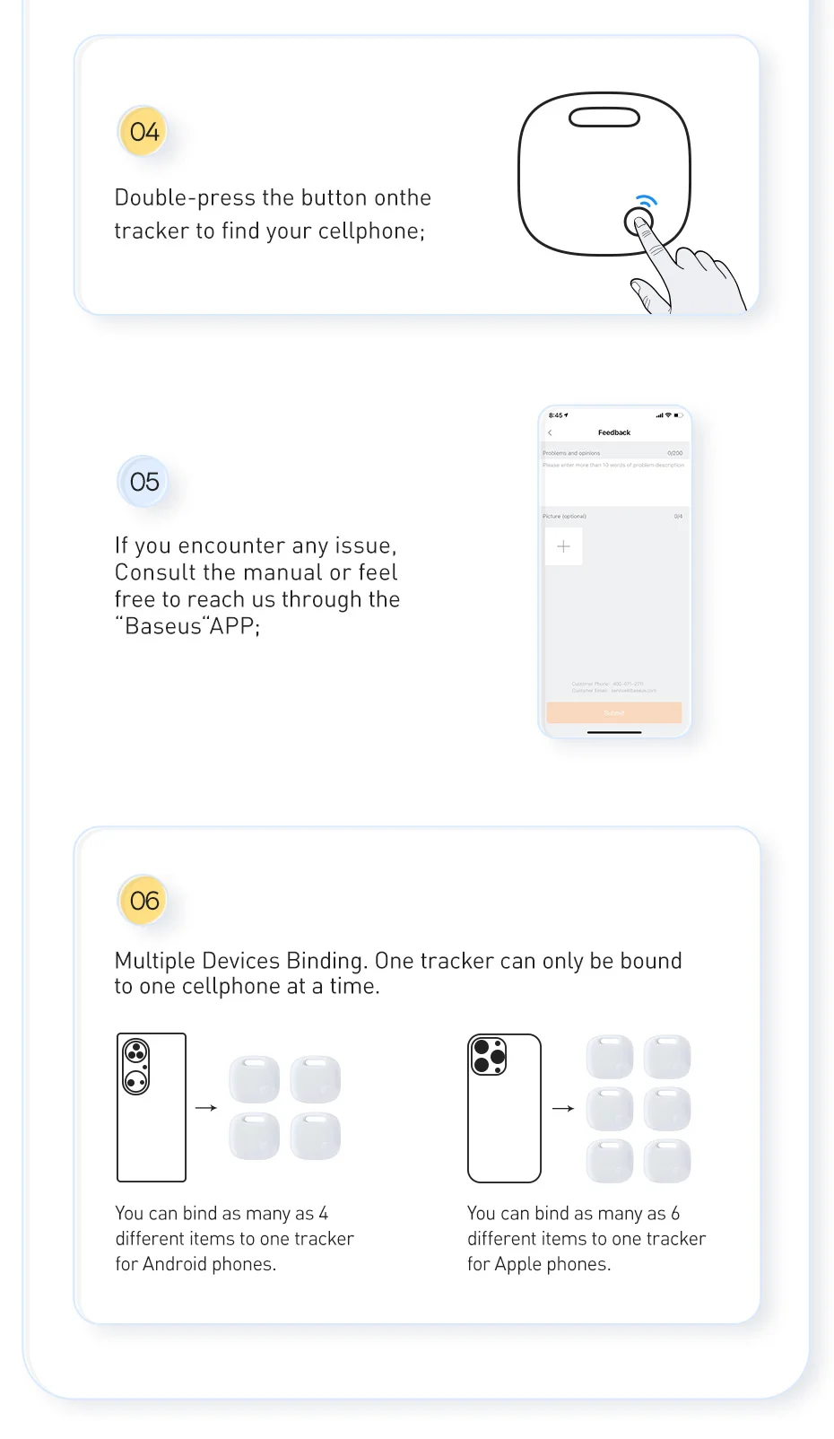 Baseus Smart Finder Item Locator Bluetooth GPS Tracker for Apple IOS Security Alarm Search Reminder Sports Tracking Smart Tag