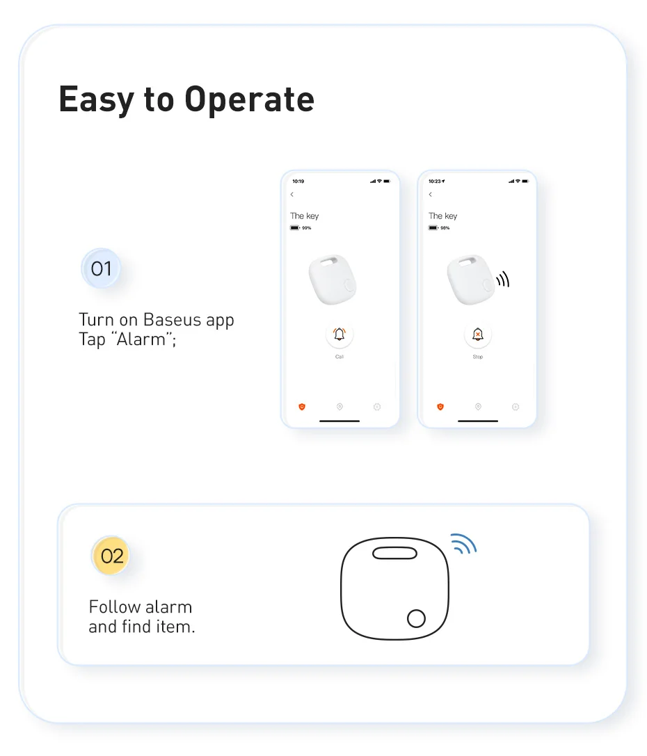 Baseus Smart Finder Item Locator Bluetooth GPS Tracker for Apple IOS Security Alarm Search Reminder Sports Tracking Smart Tag