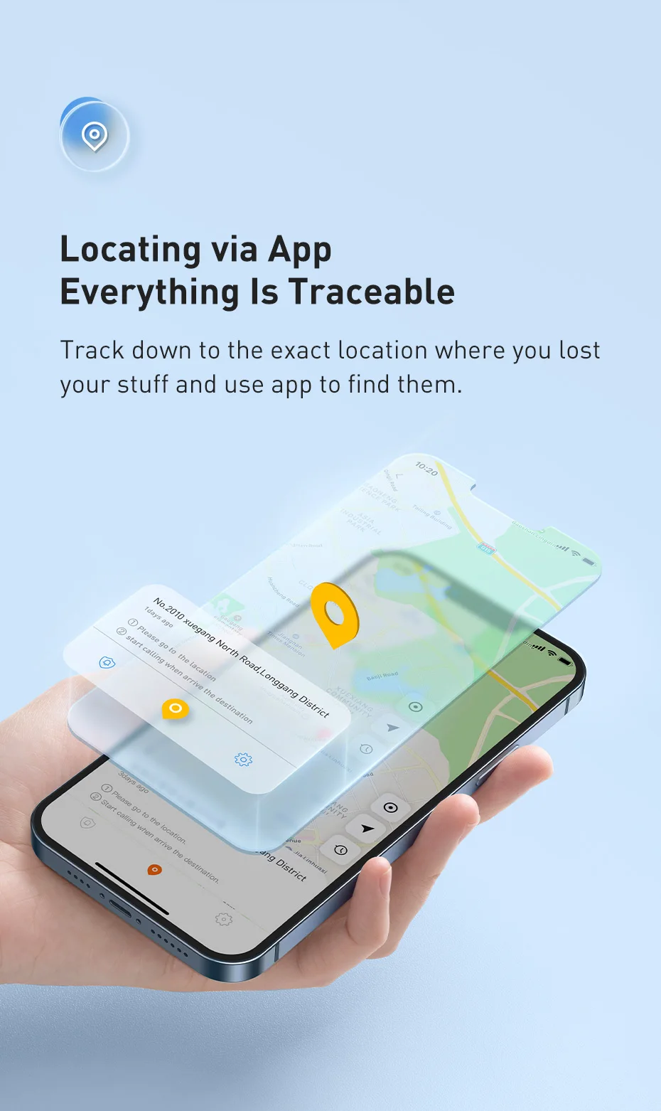 Baseus Smart Finder Item Locator Bluetooth GPS Tracker for Apple IOS Security Alarm Search Reminder Sports Tracking Smart Tag