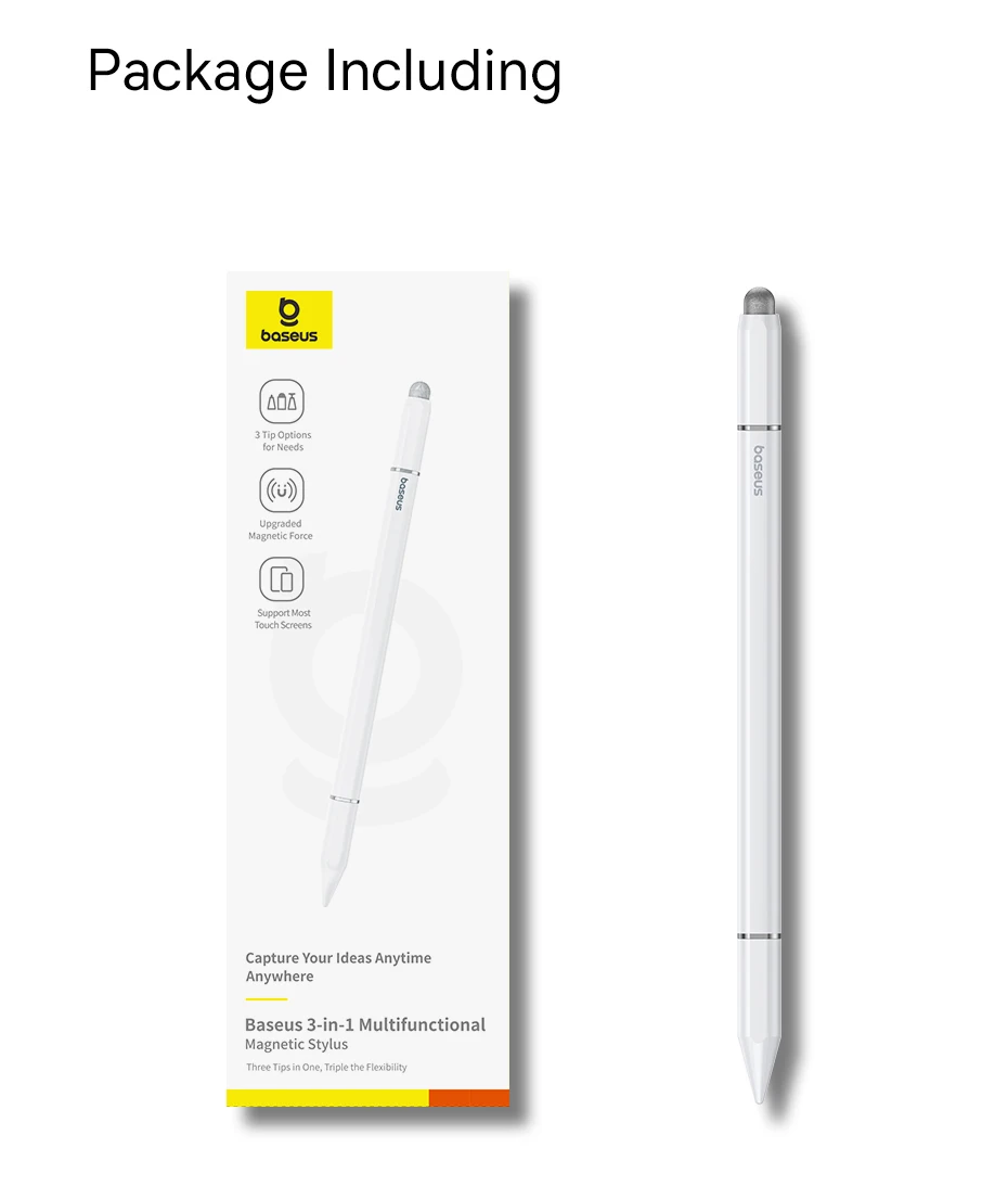 Baseus 3 in 1 Stylus Pen For iPhone for iPad All Tablet Phone Pencil For Samsung Xiaomi Pad Huawei Matepad Phone Draw Touch Pen