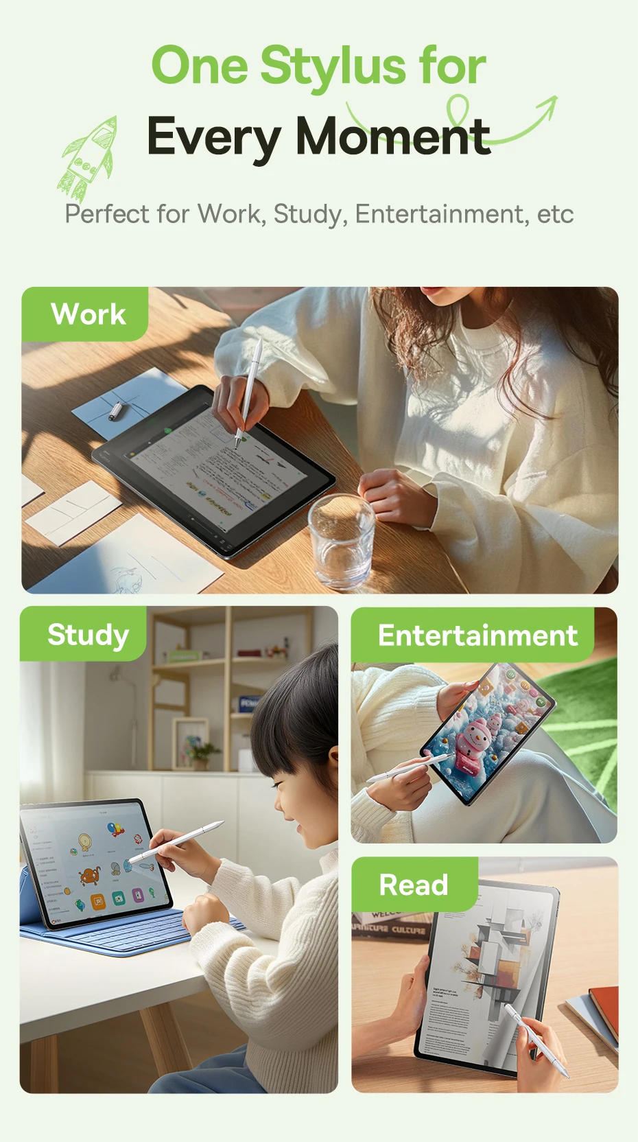 Baseus 3 in 1 Stylus Pen For iPhone for iPad All Tablet Phone Pencil For Samsung Xiaomi Pad Huawei Matepad Phone Draw Touch Pen