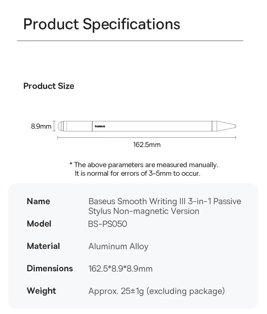 Baseus 3 in 1 Stylus Pen For iPhone for iPad All Tablet Phone Pencil For Samsung Xiaomi Pad Huawei Matepad Phone Draw Touch Pen