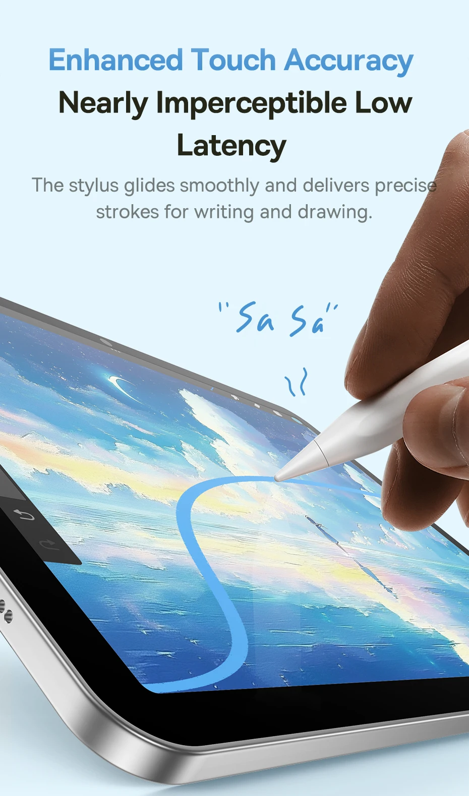 Baseus 3rd Gen Stylus Pen for iPad 2018-2022 Apple Pencil Bluetooth Magnetic Wireless Charging Tilt Sensitive Palm Rejection