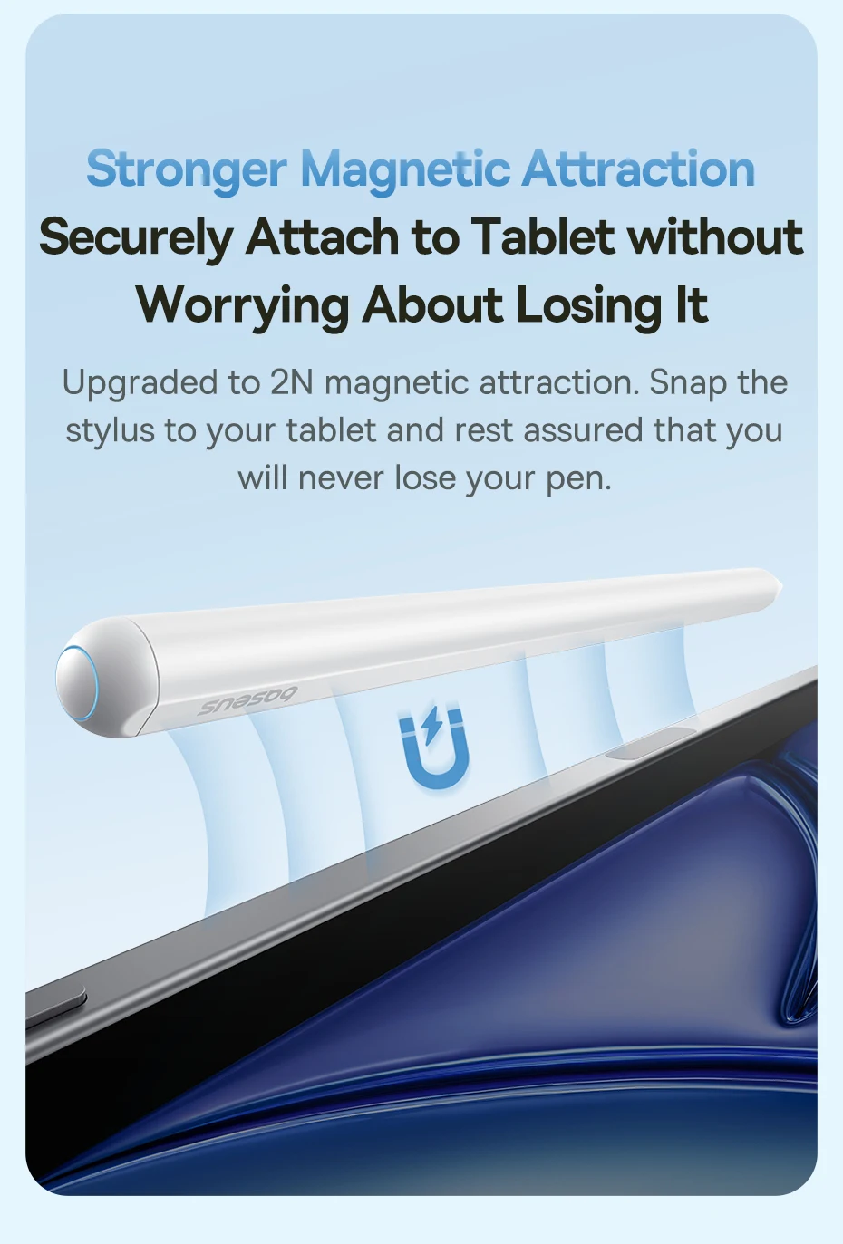 Baseus 3rd Gen Stylus Pen for iPad 2018-2022 Apple Pencil Bluetooth Magnetic Wireless Charging Tilt Sensitive Palm Rejection