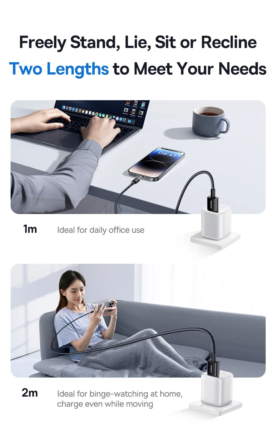 Baseus 2.4A USB Cable For iPhone 14 13 12 LED Display USB Cable for iPad Pro Fast Charging Data Wire For iPhone 7 6S