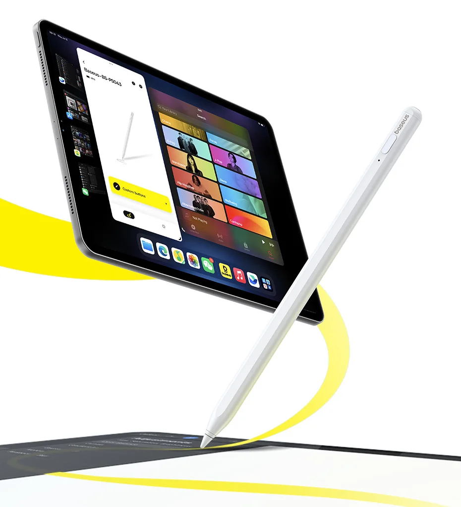 Baseus For Apple Pencil Magnetic Bluetooth Stylus Pen for iPad Pro Air 4 Air 5 2021-2024 Led Battery Palm Rejection Touch Pen