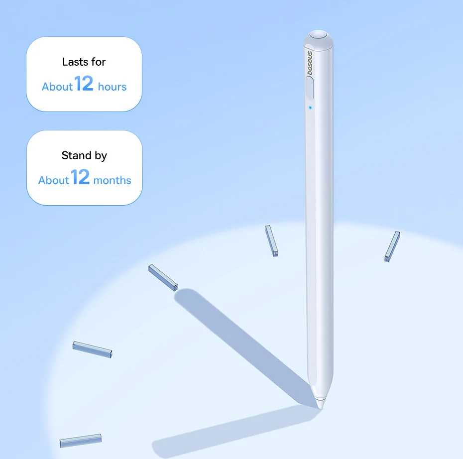 Baseus For Apple Pencil Magnetic Bluetooth Stylus Pen for iPad Pro Air 4 Air 5 2021-2024 Led Battery Palm Rejection Touch Pen
