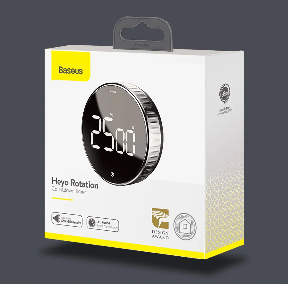 Baseus Magnetic Kitchen Timer Rotation Countdown Digital Timer Alarm Cooking Timer Clock Study Baking Reminder Stopwatch Clock