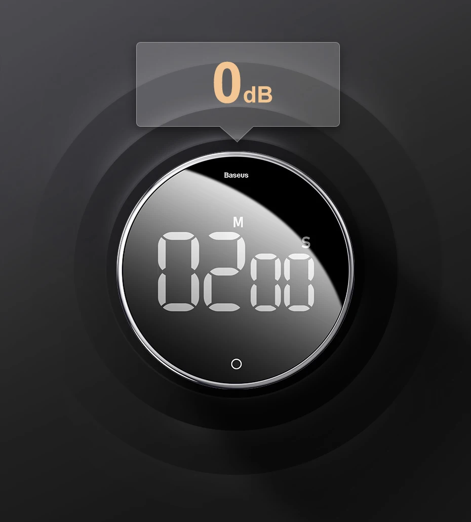 Baseus Magnetic Kitchen Timer Rotation Countdown Digital Timer Alarm Cooking Timer Clock Study Baking Reminder Stopwatch Clock