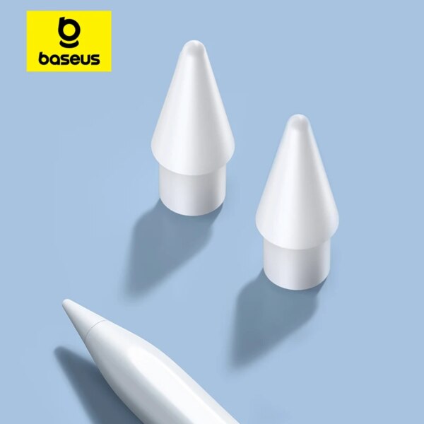 Baseus 2-Pack Smooth Writing Capacitive Stylus Tips for Apple Pencil (1st & 2nd Gen) Replacement Nibs