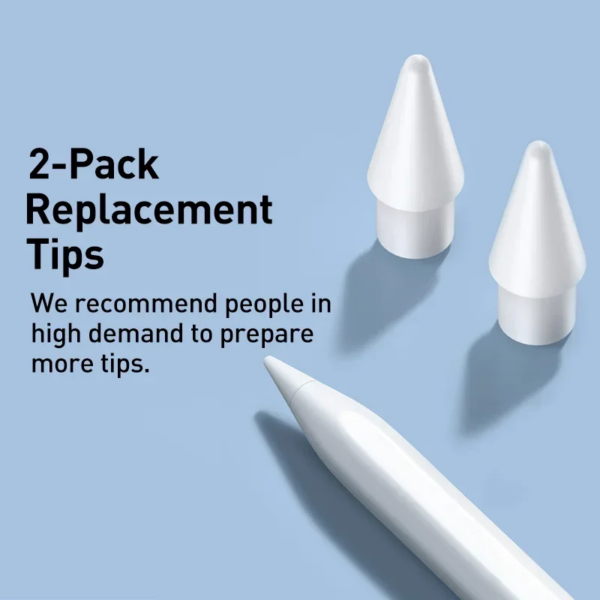 Baseus 2-Pack Smooth Writing Capacitive Stylus Tips for Apple Pencil (1st & 2nd Gen) Replacement Nibs - Image 5