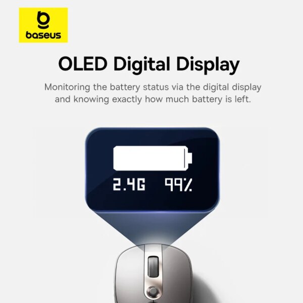 Baseus Editor Series Wireless Mouse with OLED Display 4000DPI 70H Battery Life - Image 4