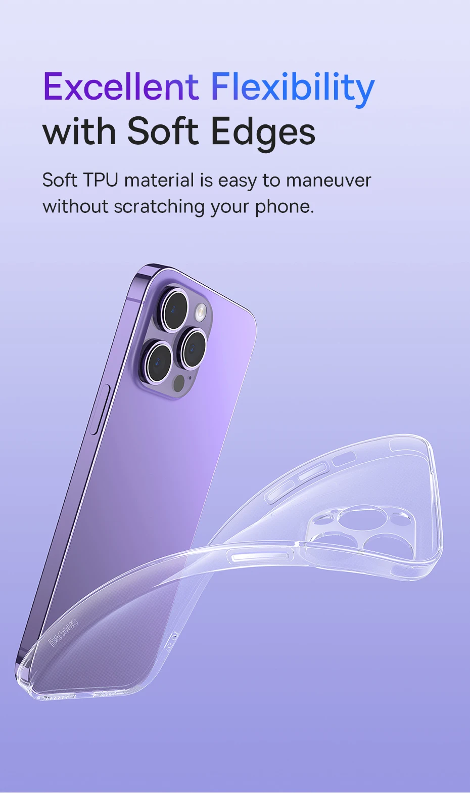 Baseus Clear Case for iPhone 16 15 14 13 12 11 Pro Max Plus Soft TPU Case for iPhone XS Max X XR Cover Transparent Phone Case