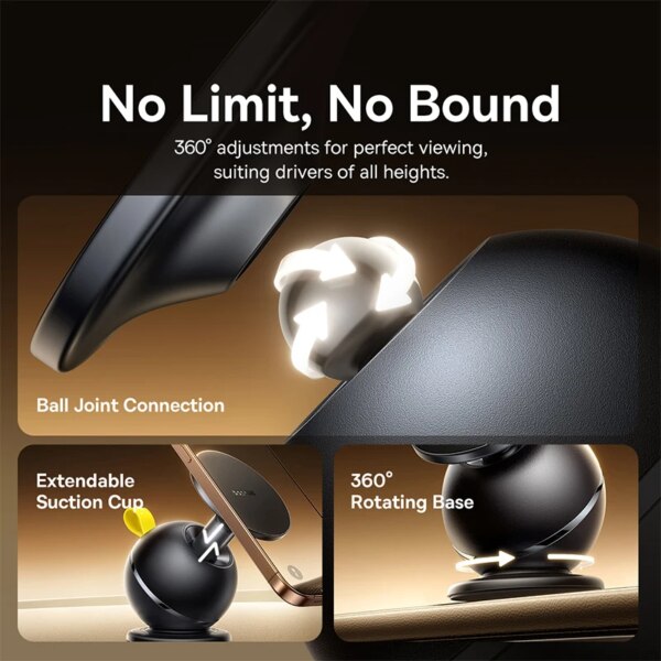 Baseus PrimeTrip VC1 Air Dashboard Magnetic Car Mount Phone Holder with Extendable Suction Cup - Image 2