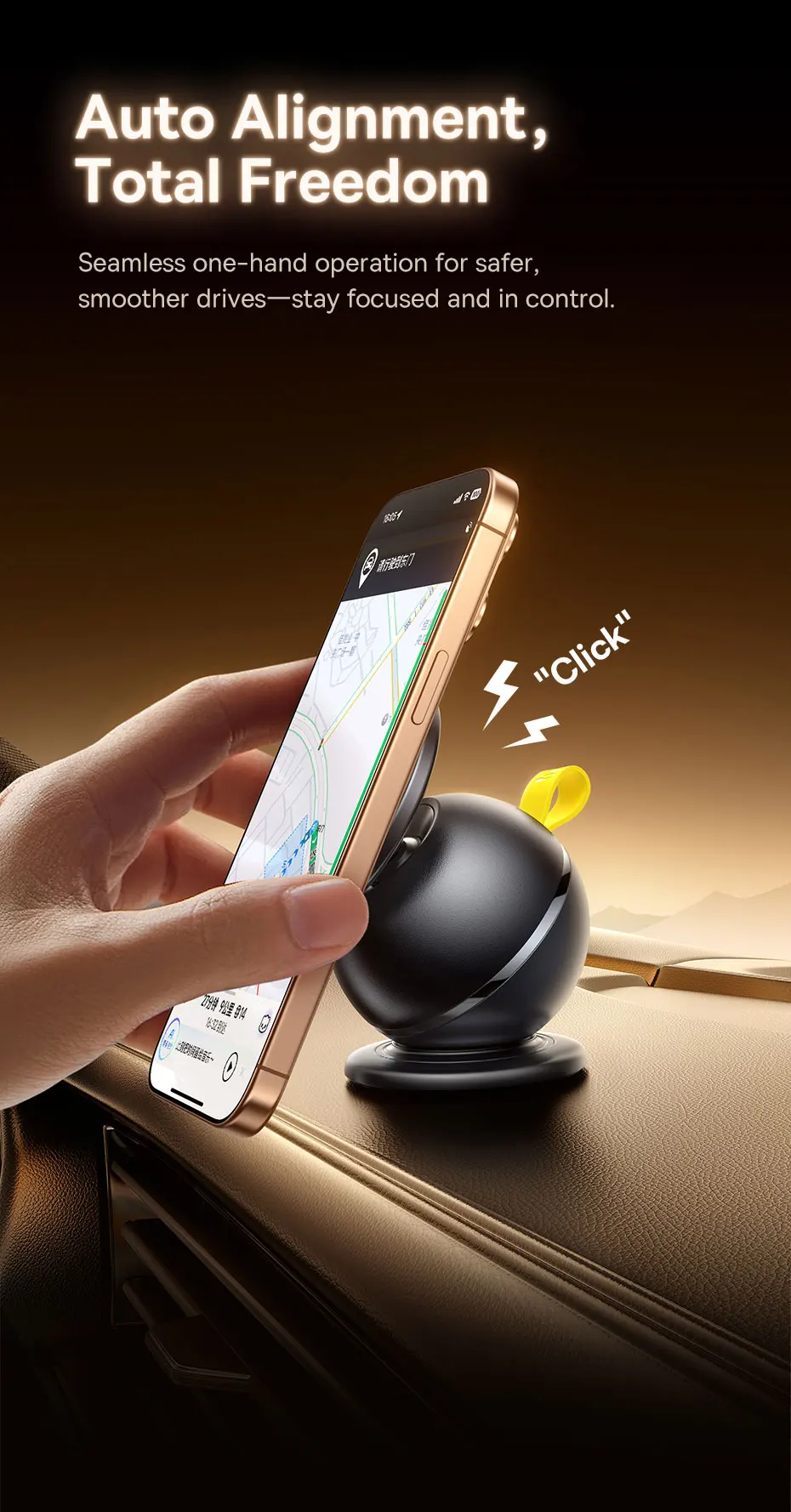 Baseus Magnetic Car Holder Mobile Phone Stand For iPhone Samsung Redmi With Rotating Base Car Mount Universal Phone Holder