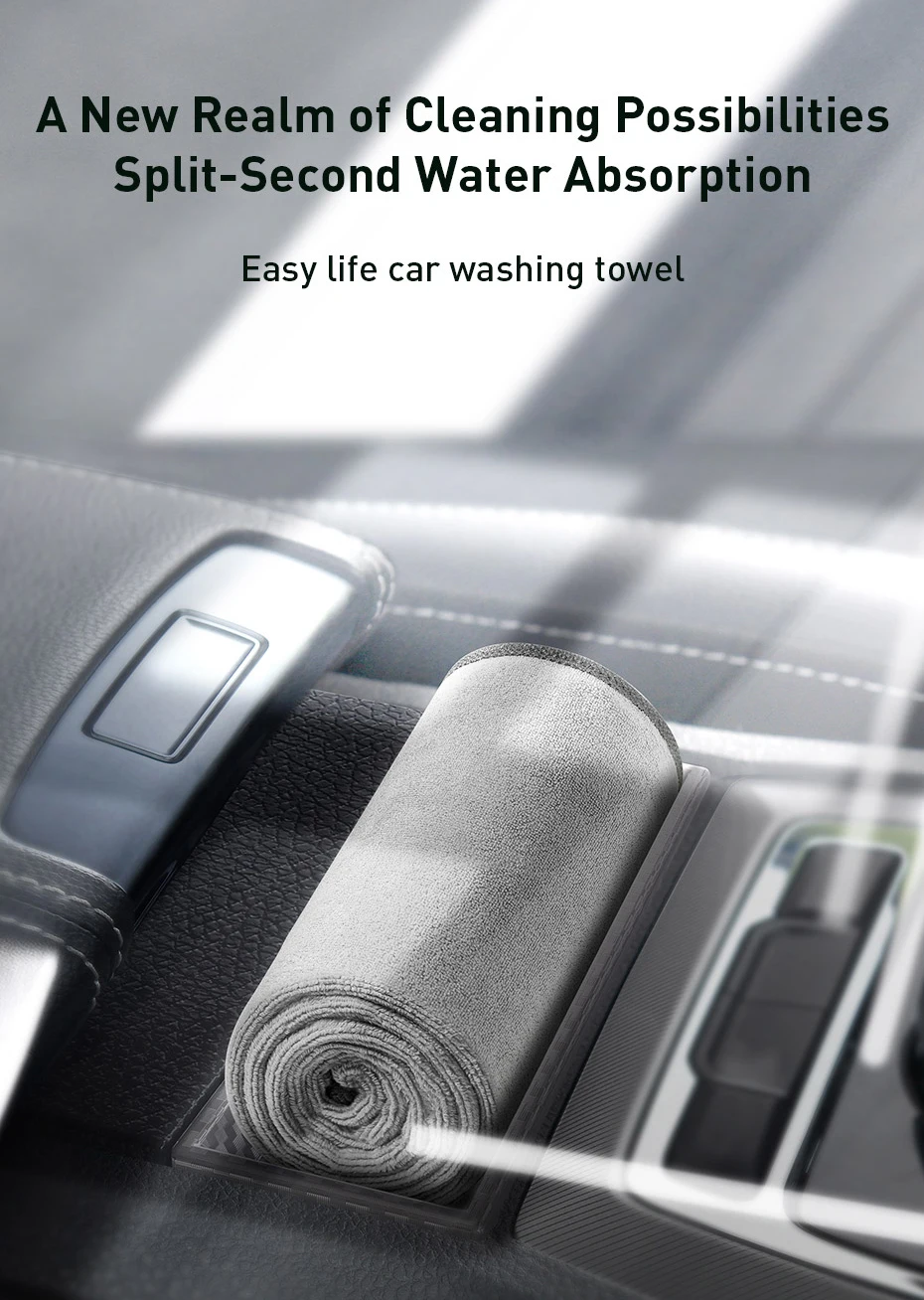 Baseus Car Wash Microfiber Towel Car Polishing Care Cleaning Towels Drying Washing Towel Thick Plush Fiber Car Cleaning Cloth
