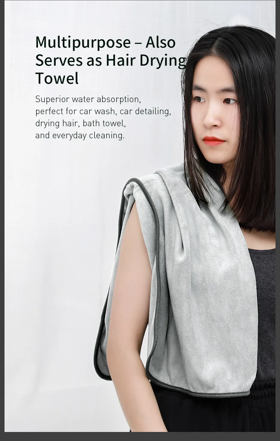 Baseus Car Wash Microfiber Towel Car Polishing Care Cleaning Towels Drying Washing Towel Thick Plush Fiber Car Cleaning Cloth