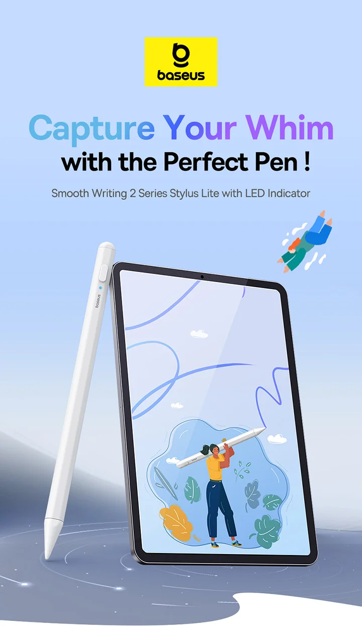 Baseus Touch Pen Stylus for Apple Pencil iPad Palm Rejection Magnetic for Tablet for iPad 2018-2022 Pro Air LED Battery Display