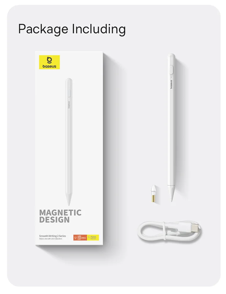 Baseus Touch Pen Stylus for Apple Pencil iPad Palm Rejection Magnetic for Tablet for iPad 2018-2022 Pro Air LED Battery Display