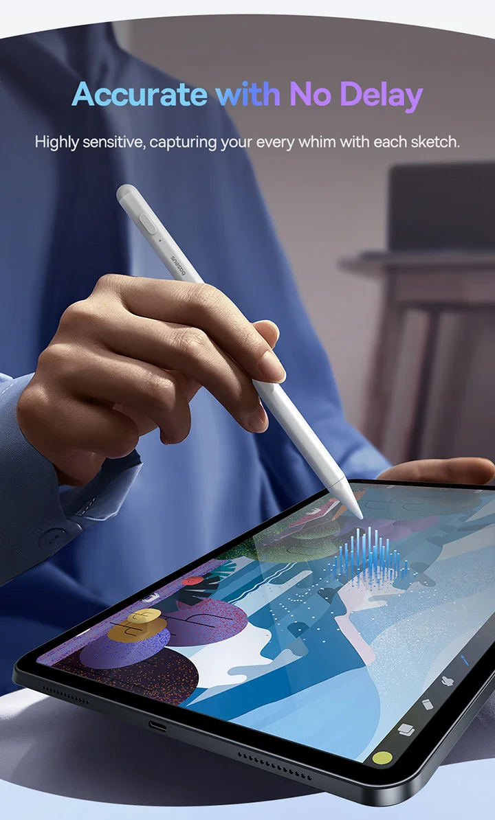 Baseus Touch Pen Stylus for Apple Pencil iPad Palm Rejection Magnetic for Tablet for iPad 2018-2022 Pro Air LED Battery Display