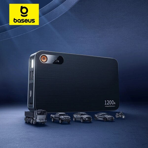 Baseus Super Energy Pro+ 1200A Car Jump Starter with Smart Clamp 12000mAh Power Bank