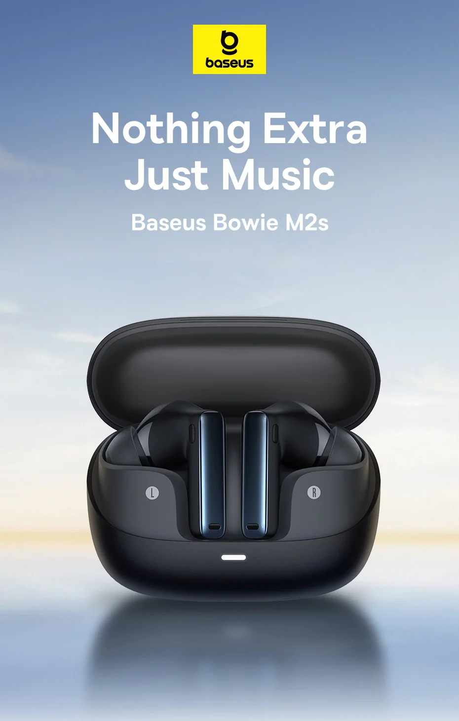 Baseus Bowie M2s Wireless Earphone Bluetooth 5.3 -48dB Active Noise Cancellation Headphone Support 3D Spatial Audio TWS Earbuds